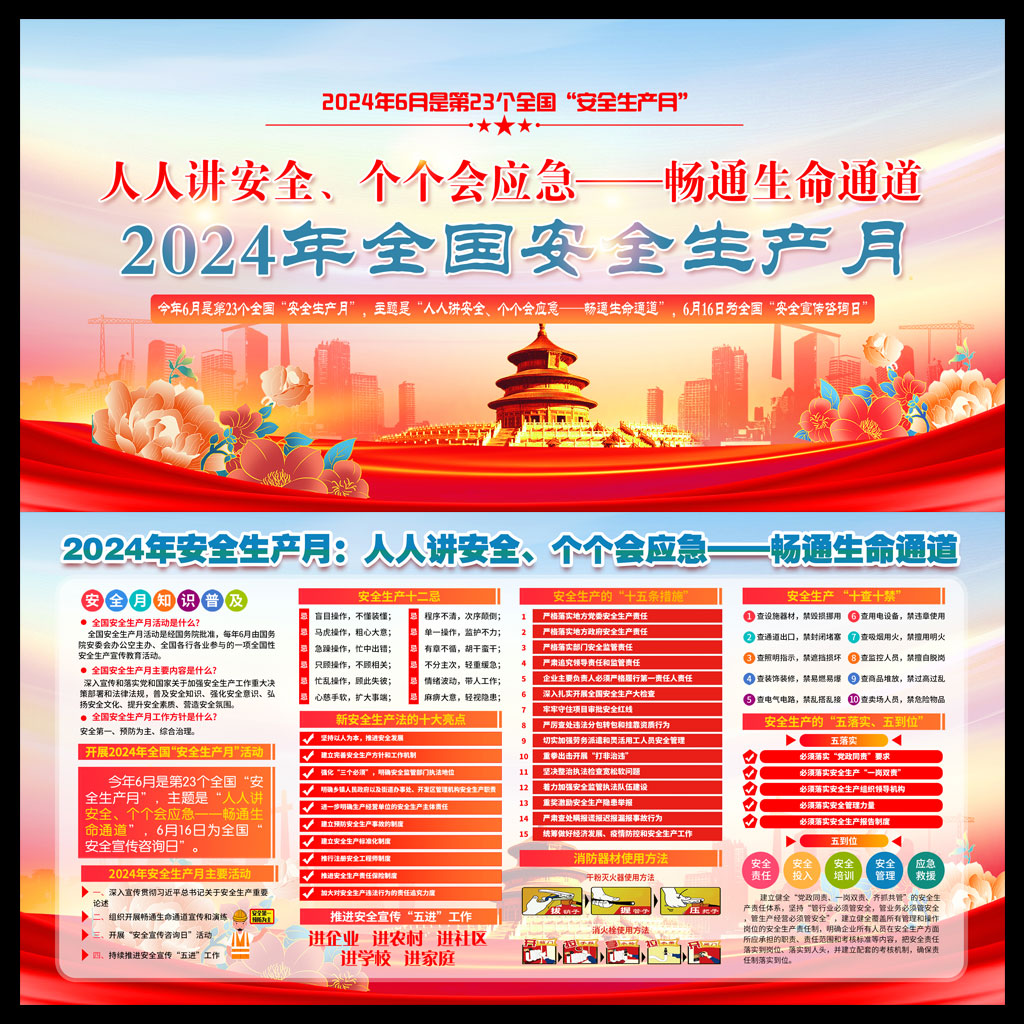安全生月宣传海报插图
