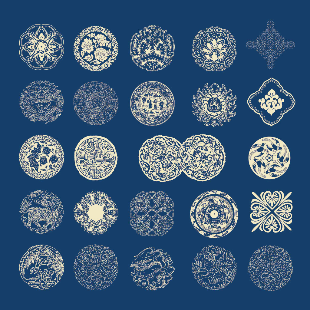 中国风古典图案cdr素材插图