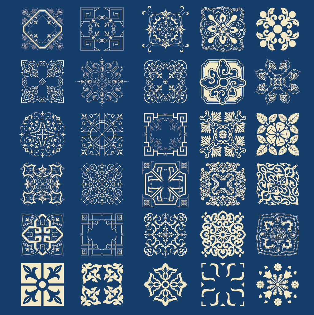 方形传统图案cdr素材插图