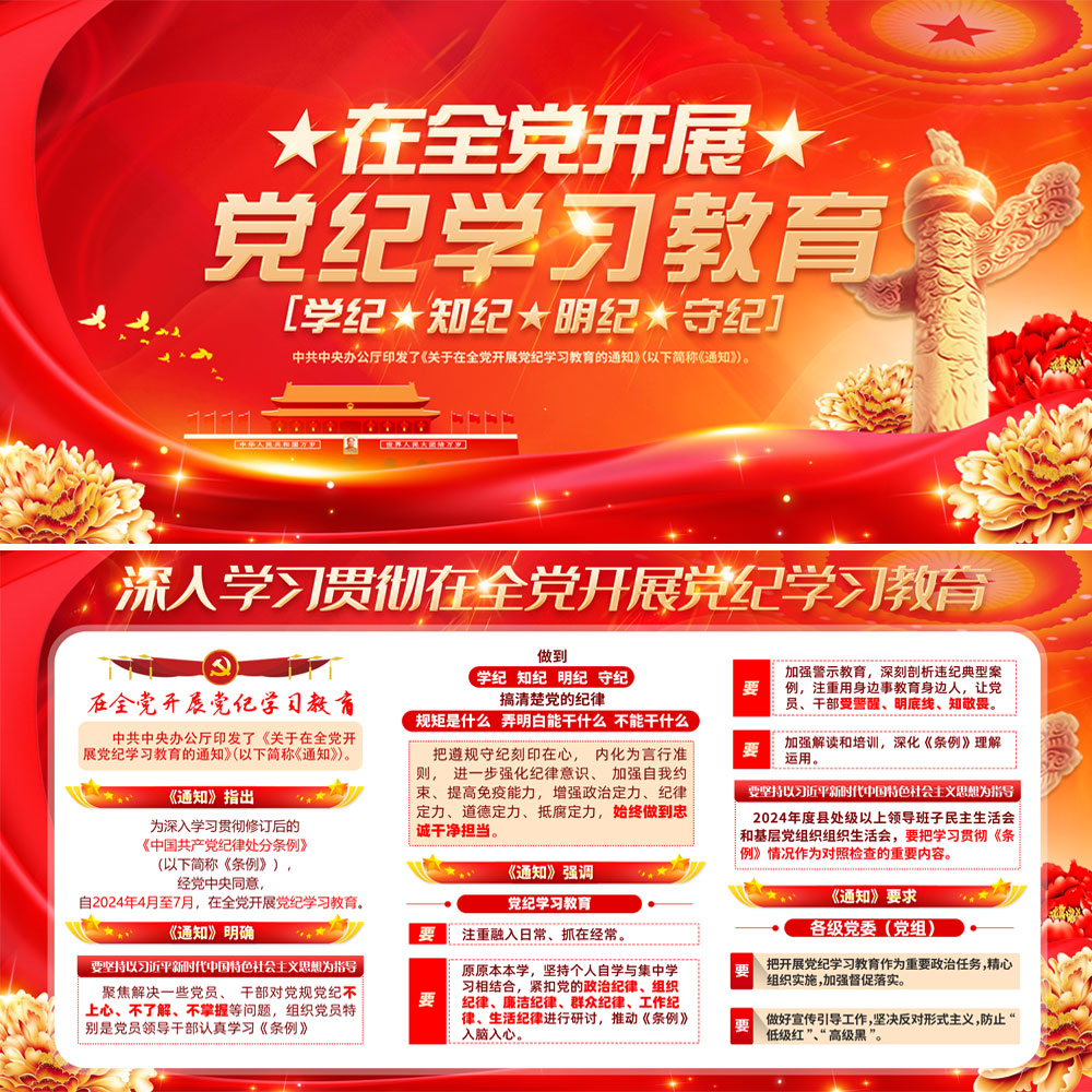 开展党纪学习教育展板插图