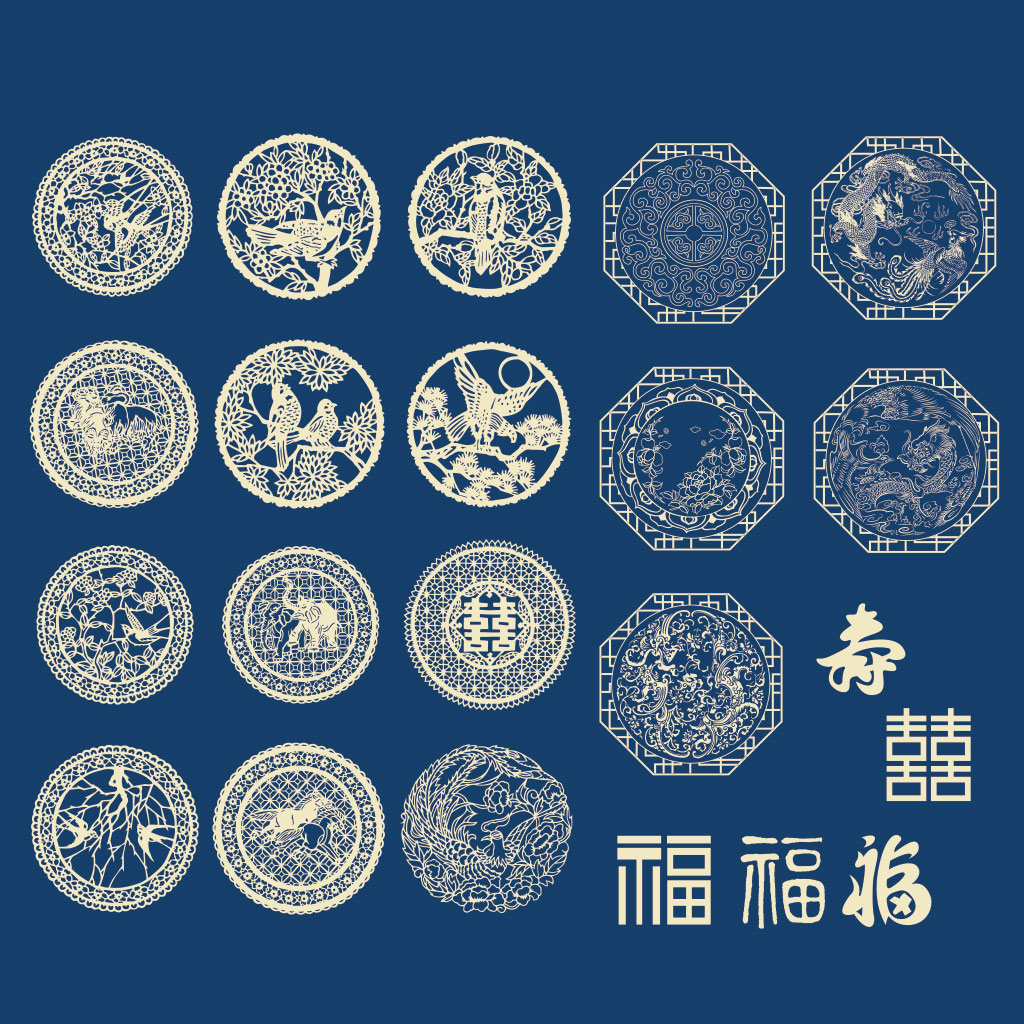 中国传统龙凤古典图案cdr素材插图