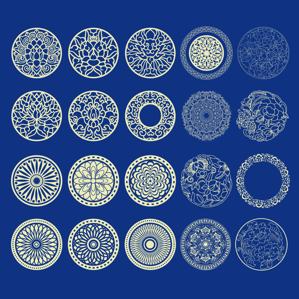 圆形花纹图案cdr素材插图