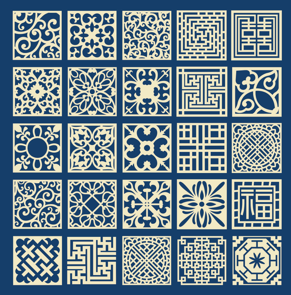 方形传统图案cdr素材插图