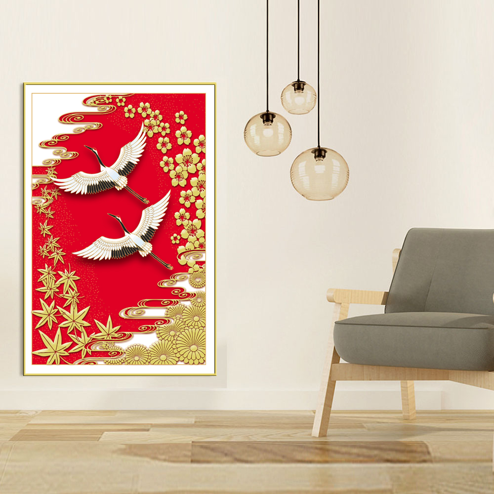 仙鹤装饰画插图