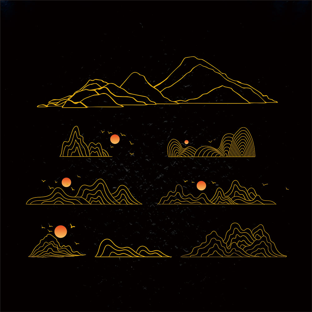 线条山cdr素材插图