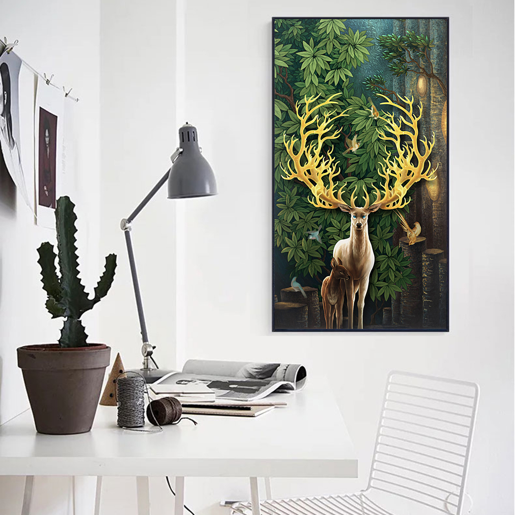 玄关过道麋鹿装饰画插图