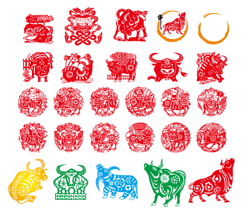 剪纸牛CDR素材插图