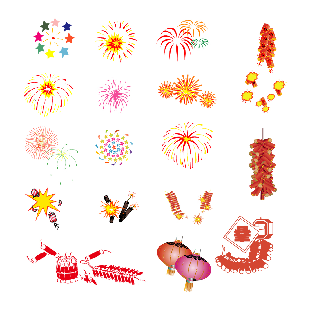 烟花鞭炮cdr素材插图
