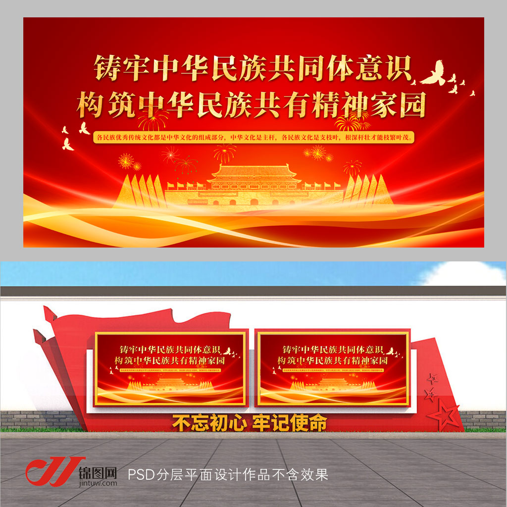 共同体意识红色文化展板插图