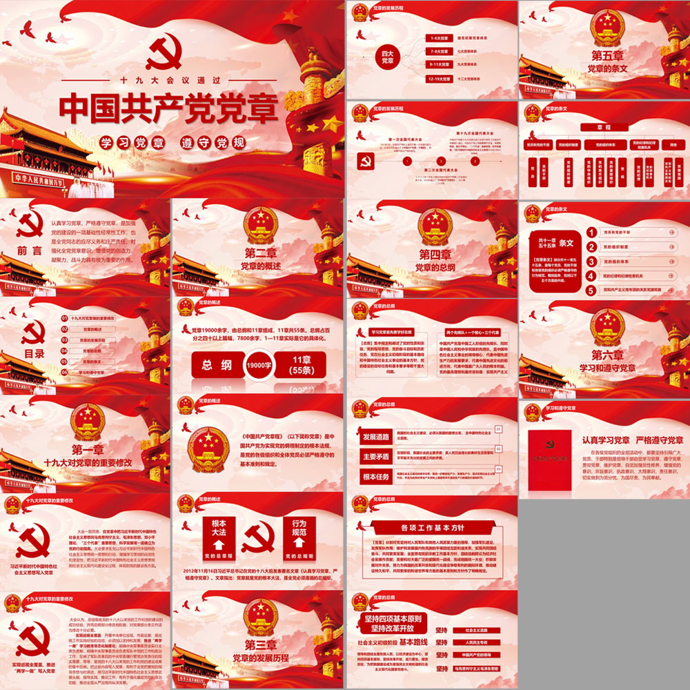 学习党章遵守党规PPT模板插图