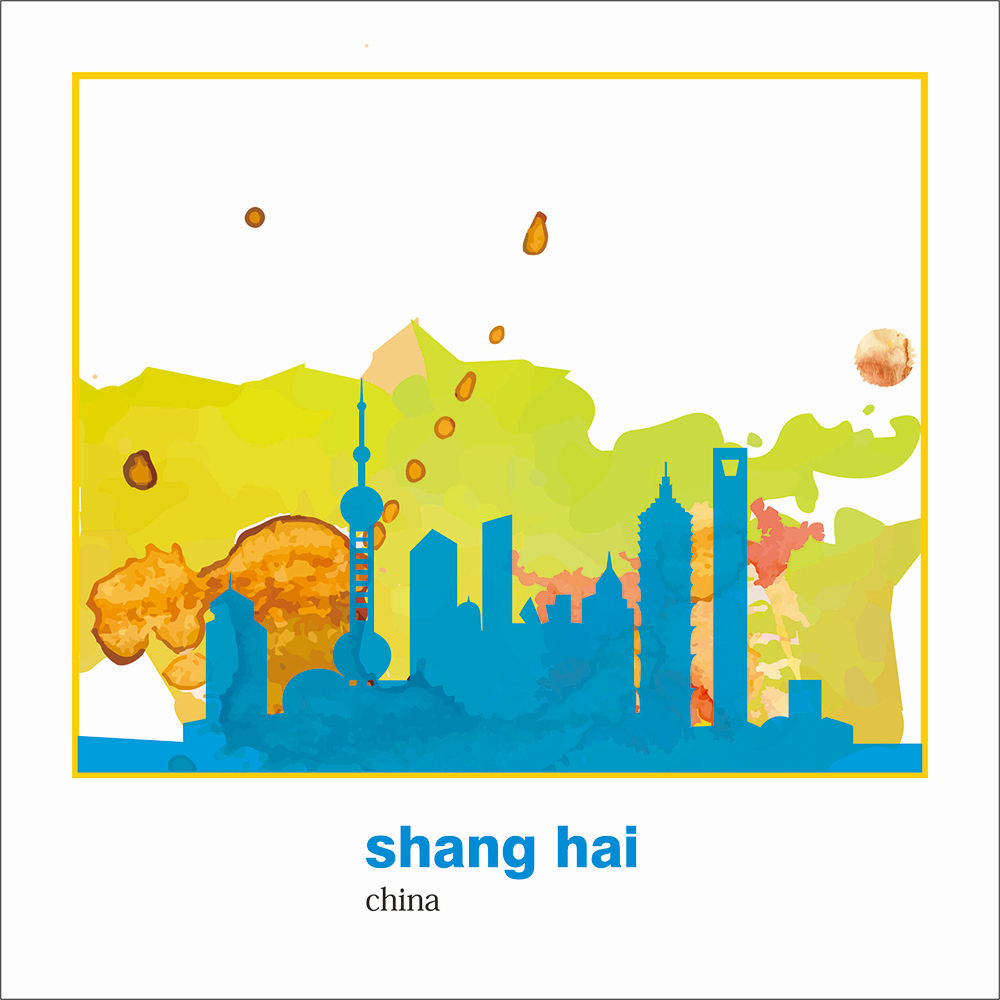 水墨城市上海cdr素材插图