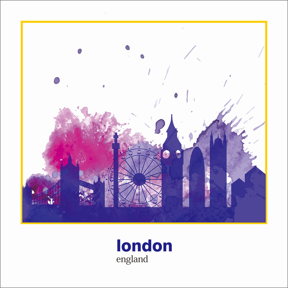 水墨城市伦敦cdr素材插图