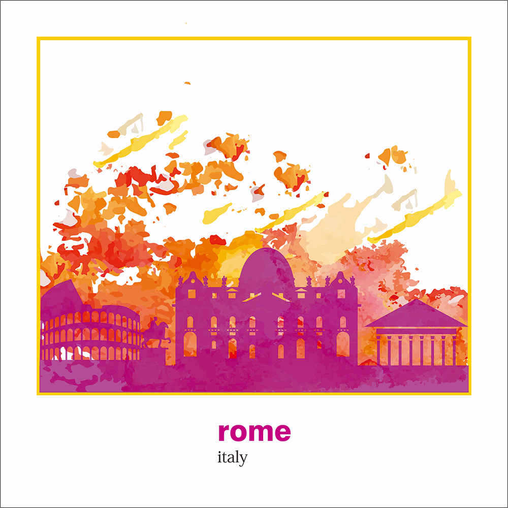 水墨城市罗马cdr素材插图