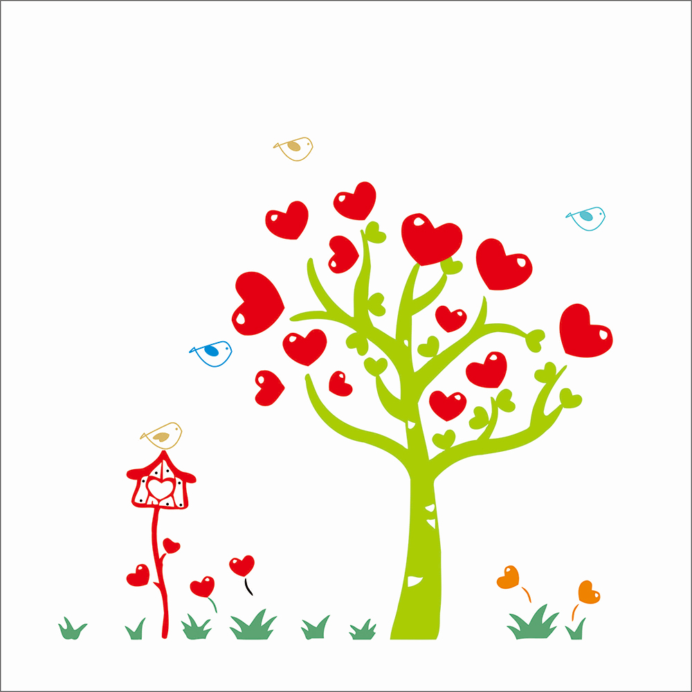 爱心树CDR素材插图