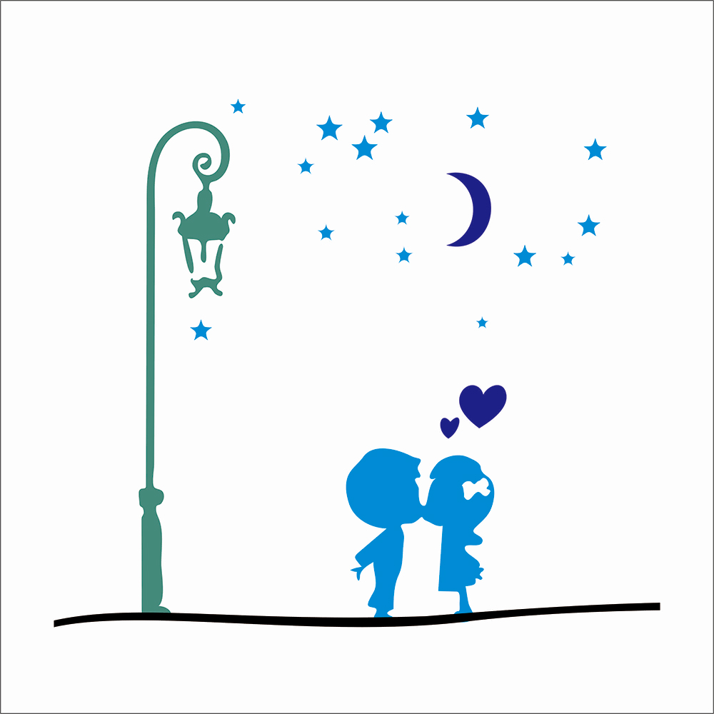 路灯小孩cdr素材插图