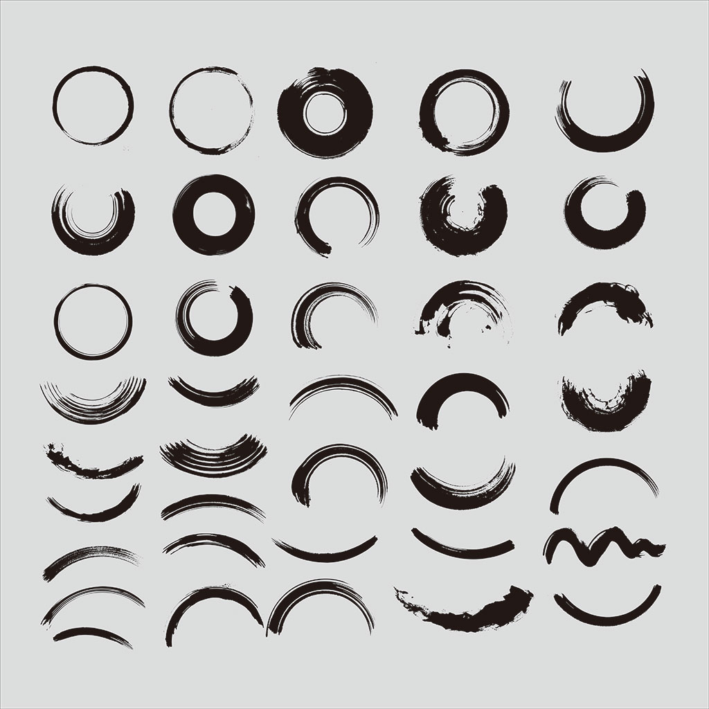 矢量古典墨迹效果笔触cdr素材插图