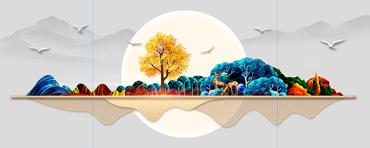 现代轻奢客厅装饰画插图1