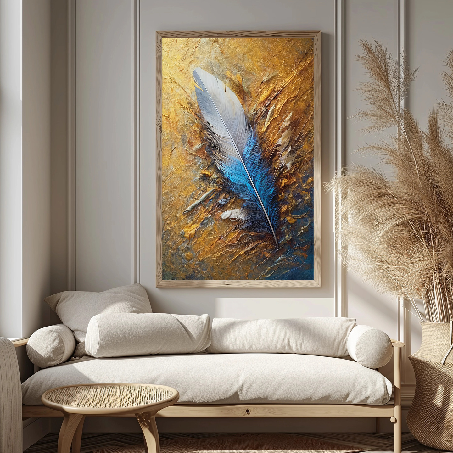 金丝羽毛装饰画插图