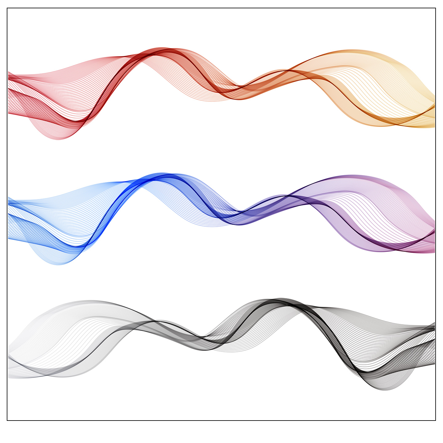 多彩渐变色波浪矢量素材插图