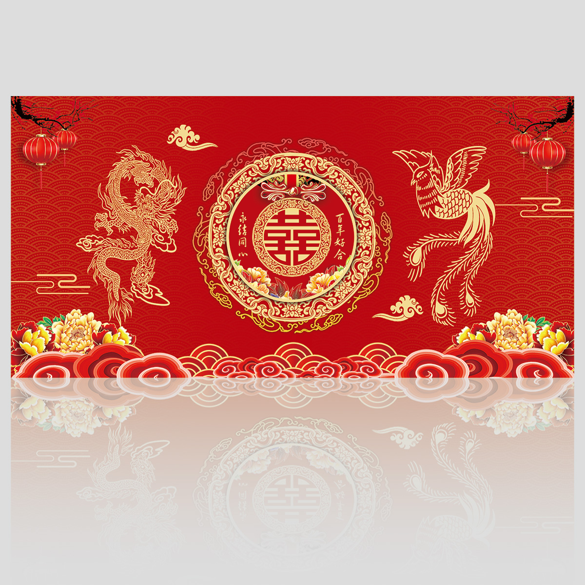 婚礼舞台背景插图