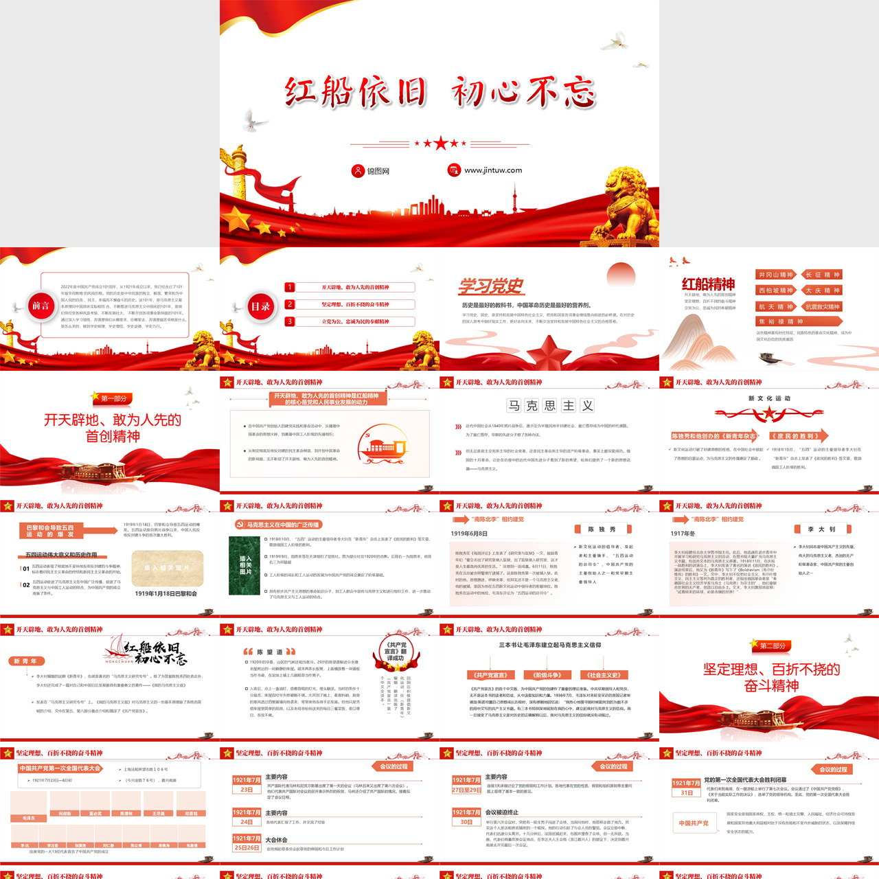 红船依旧初心不忘PPT插图