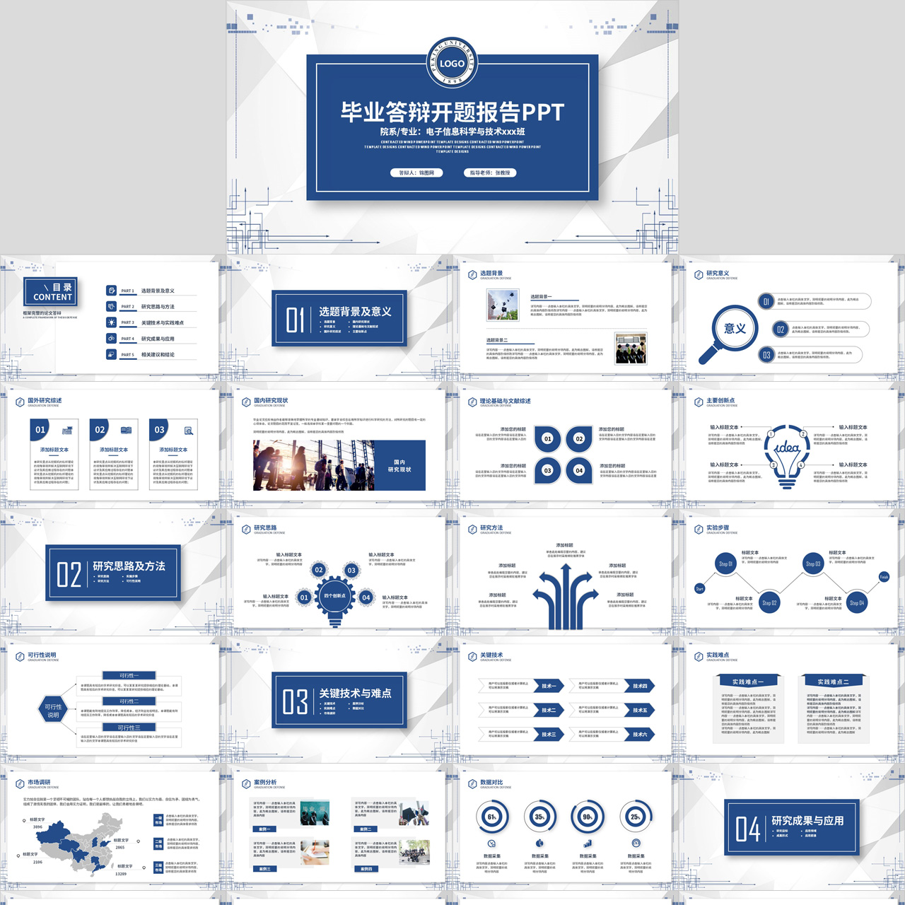 毕业论文答辩开题PPT模板插图