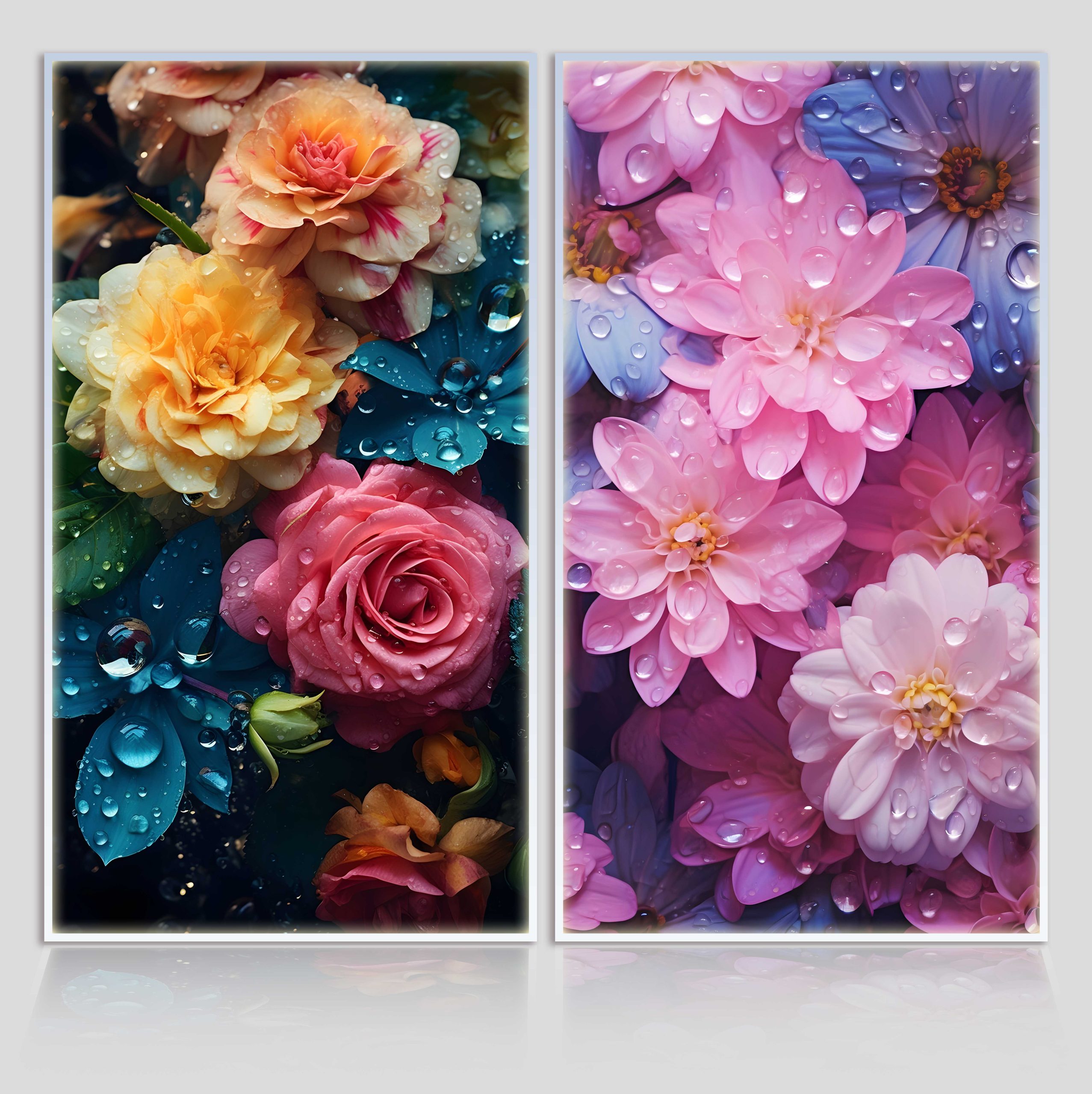 花朵水滴装饰画插图