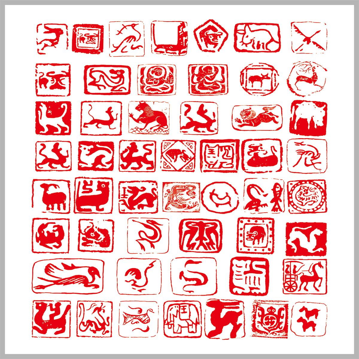 传统古典图章印章图案cdr素材插图