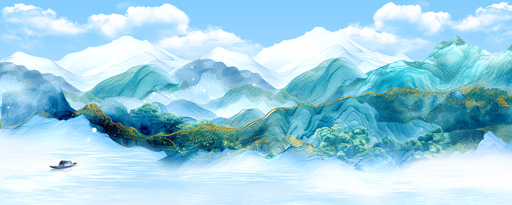 横版山水装饰画插图1