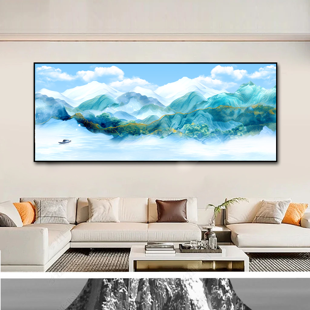 横版山水装饰画插图