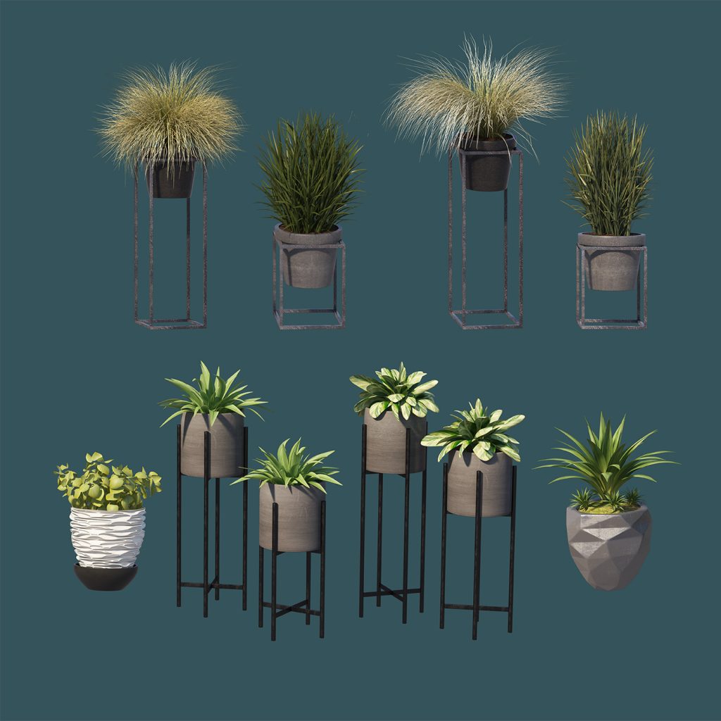 绿叶盆栽花盆绿植盆景PSD素材插图