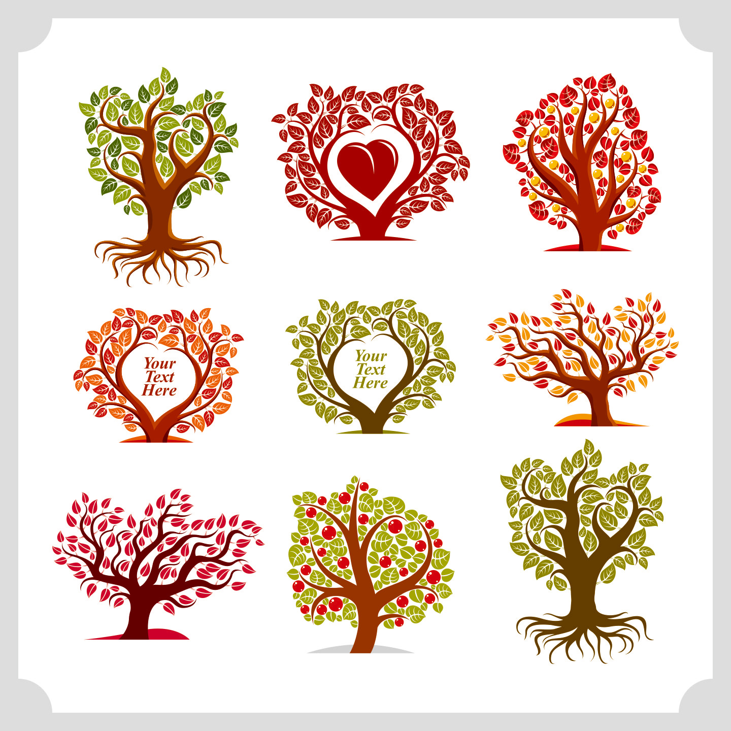 CDR树木矢量素材插图