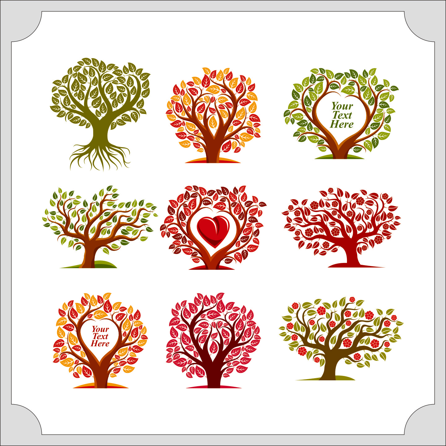 CDR艺术树木矢量素材插图