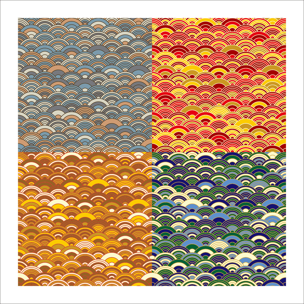 传统古典祥云背景无缝拼接CDR素材插图