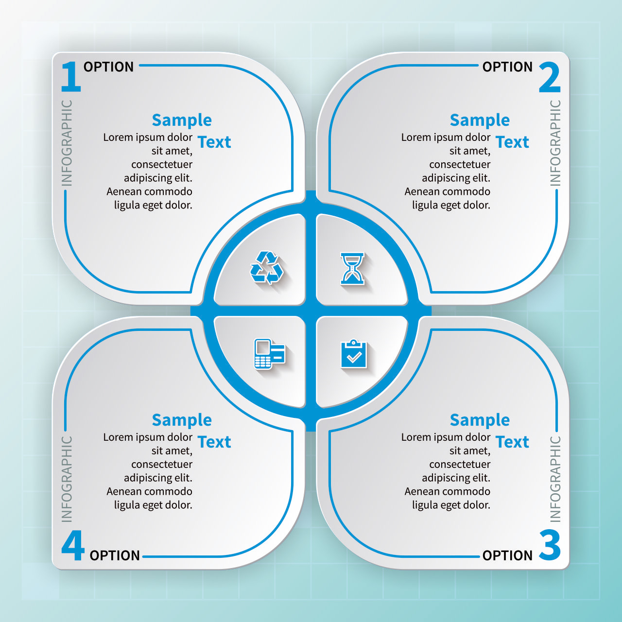 四叶花瓣形数据统计图CDR素材插图