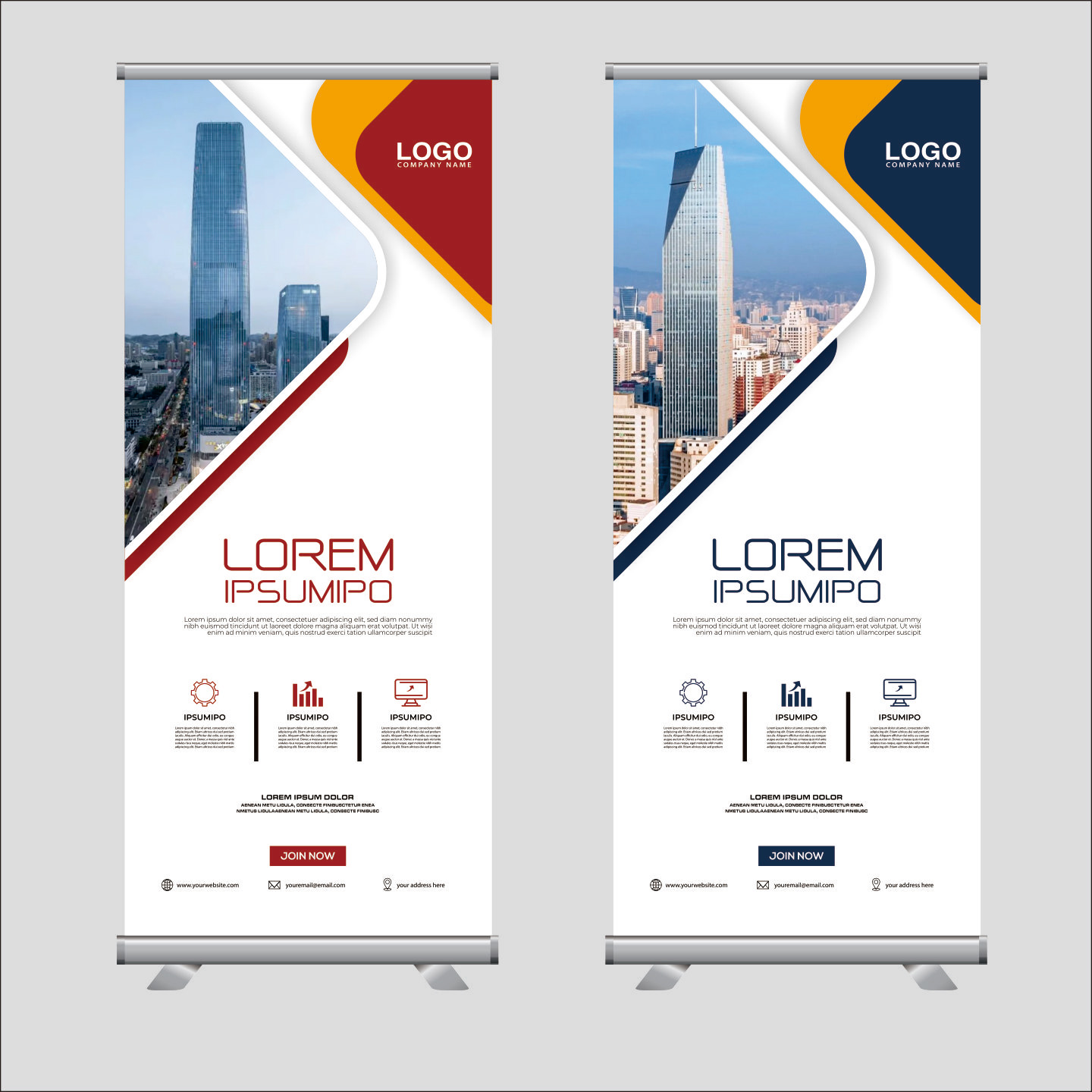 易拉宝展架CDR素材矢量模板插图