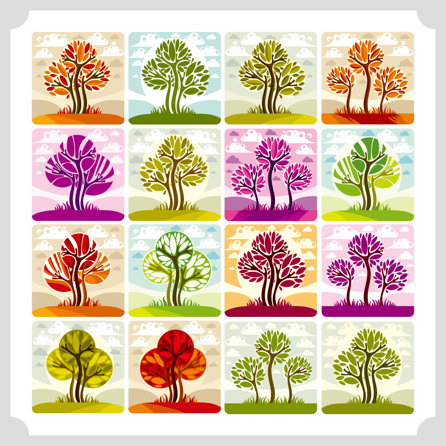 树木小树cdr矢量素材插图