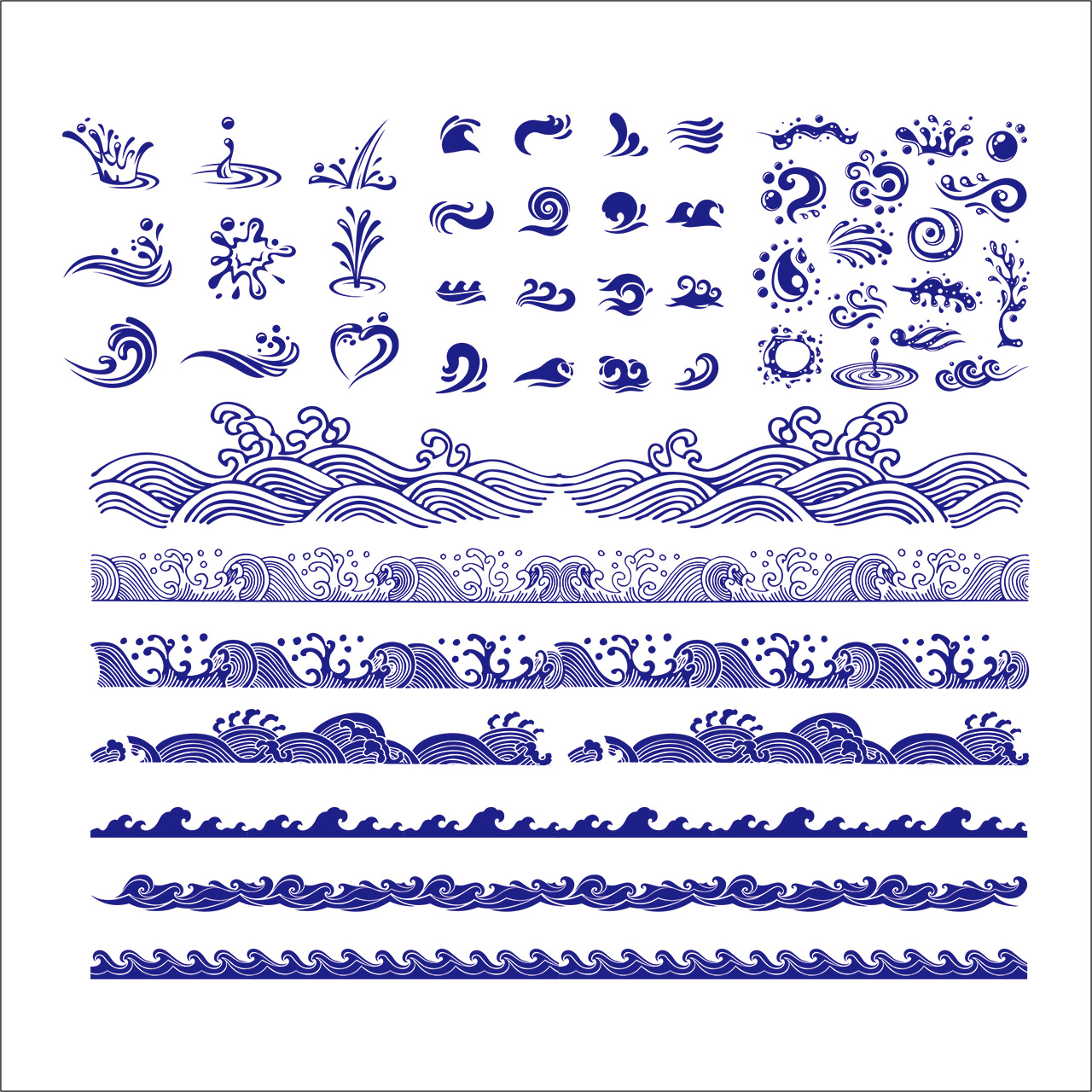 浪花海浪矢量素材CDR素材插图