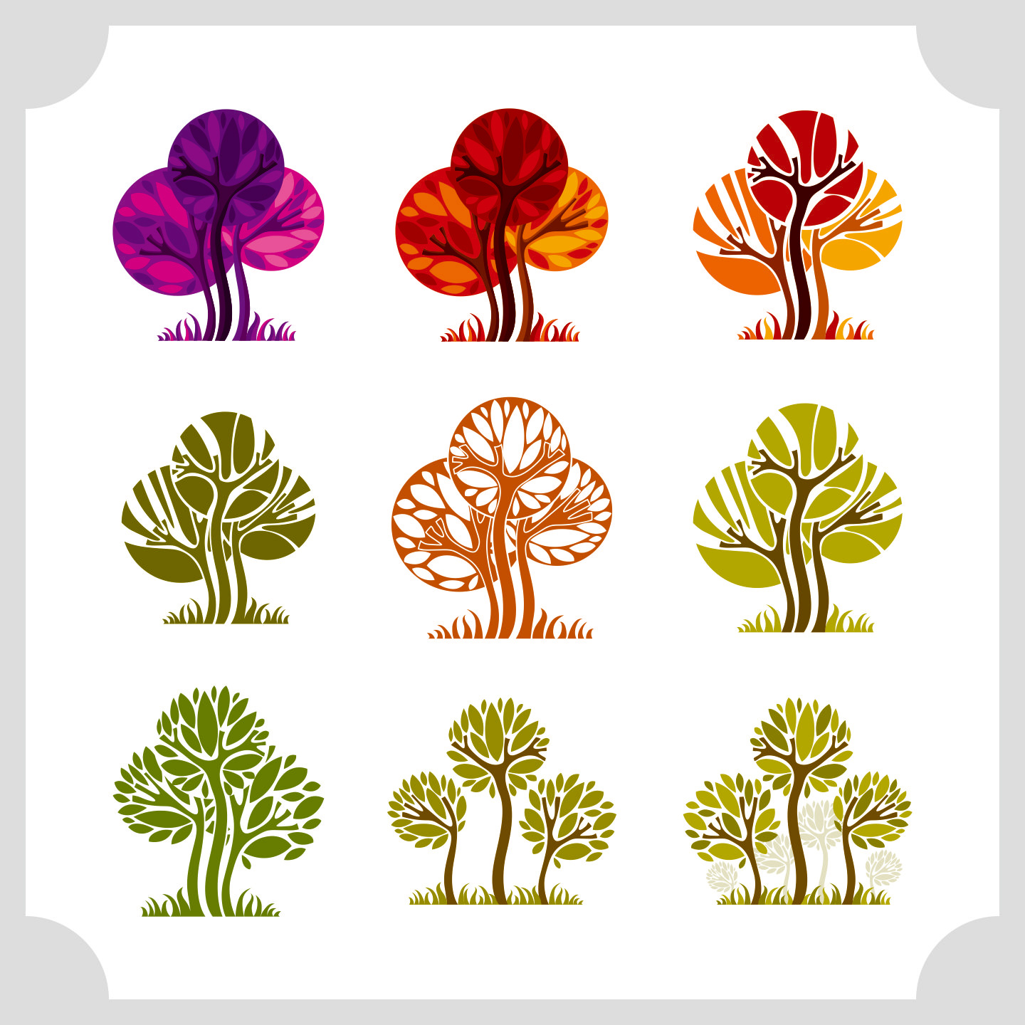 CDR插图树木小树矢量素材插图