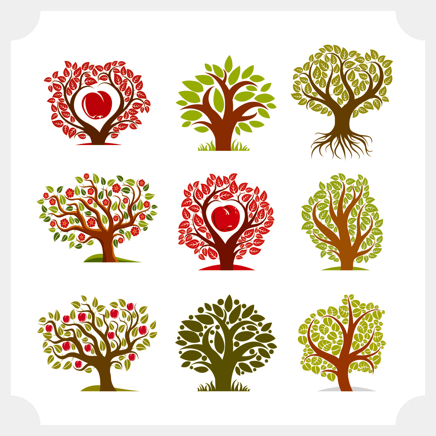 艺术树木CDR矢量素材插图