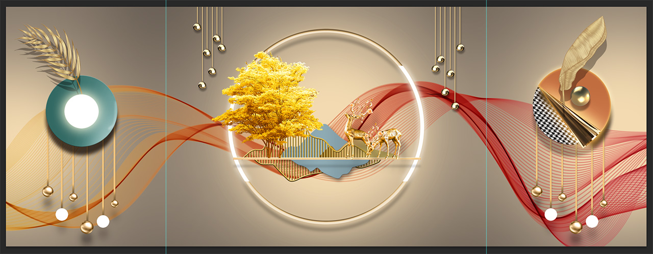 中式装饰画三联画插图1