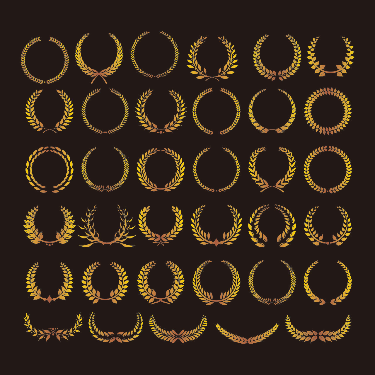 金色花环图案合集CDR素材插图