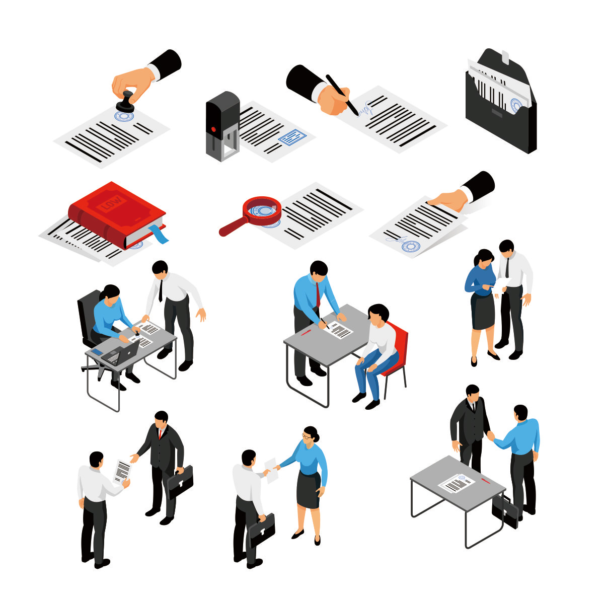 商务合作洽谈合同盖章文件夹章子CDR插图插图