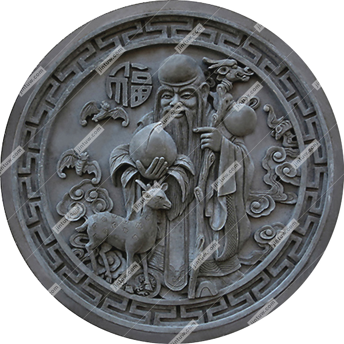 寿星砖雕浮雕插图