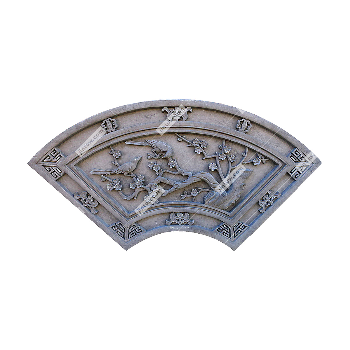 梅花喜鹊砖雕插图