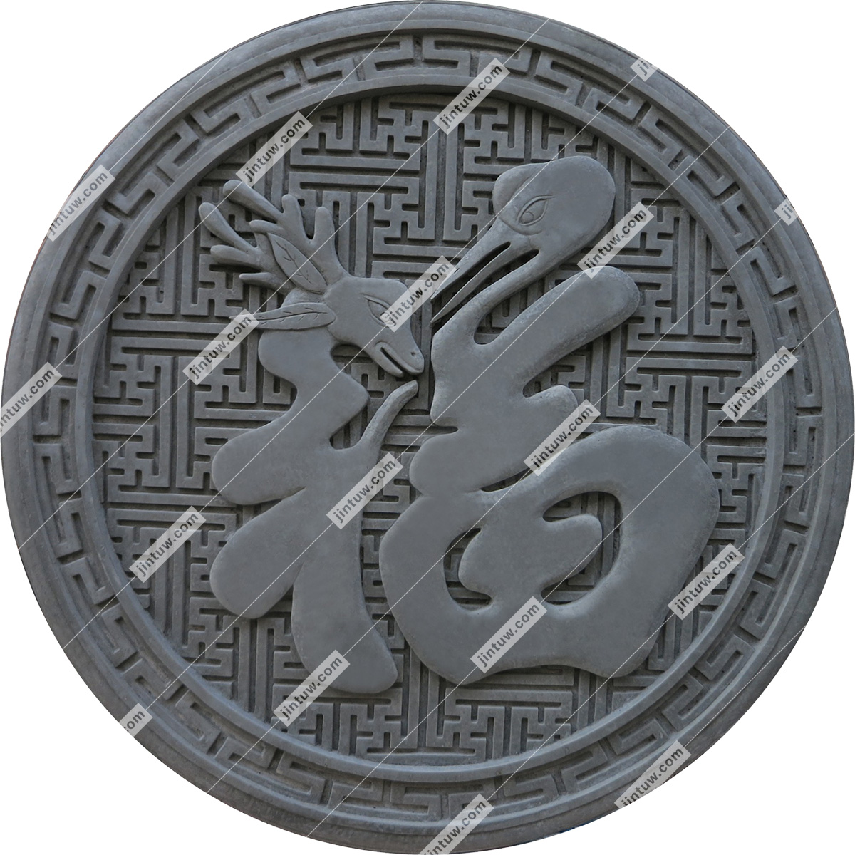 福字砖雕浮雕插图