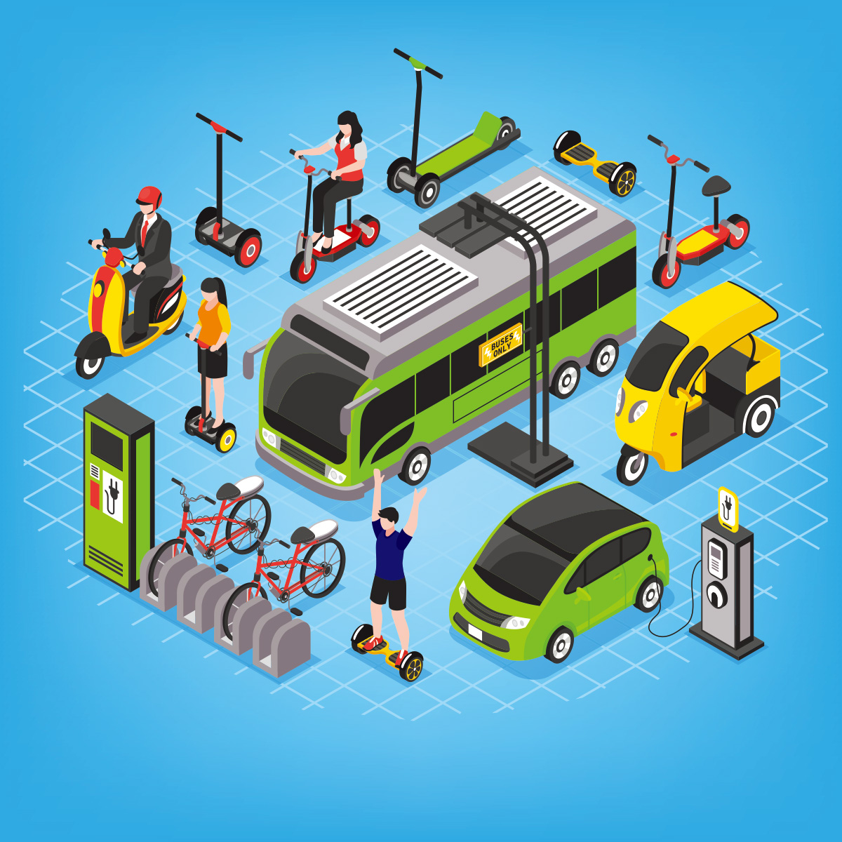 电动车平衡车充电桩CDR素材插图