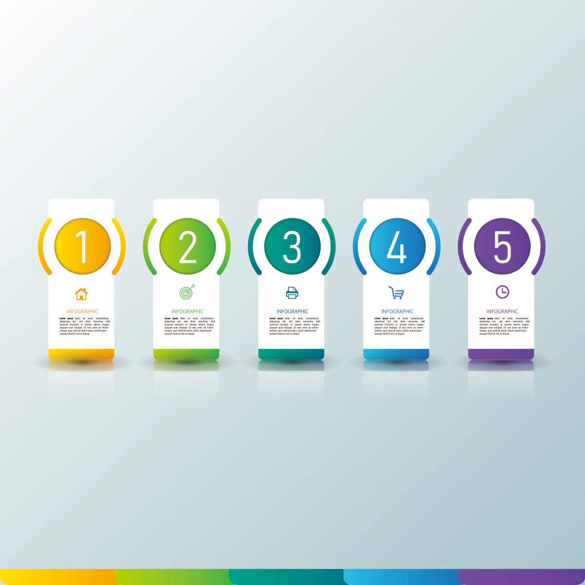 商业信息步骤图表CDR素材插图