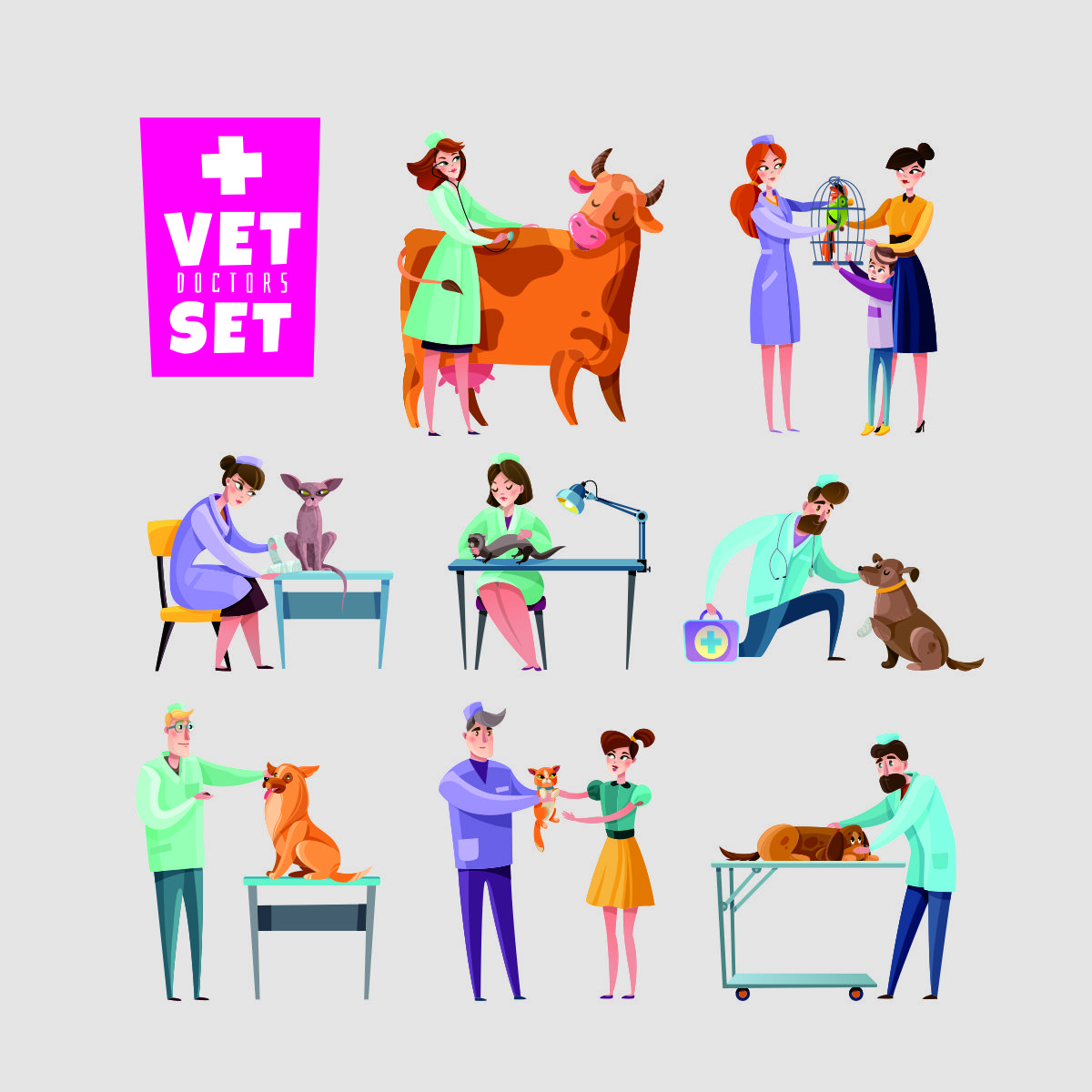 宠物医生宠物治疗CDR素材插图