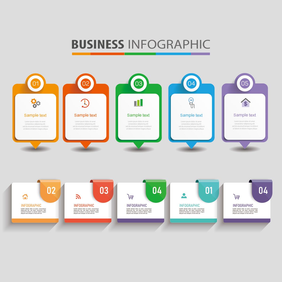 商业信息图表CDR素材插图